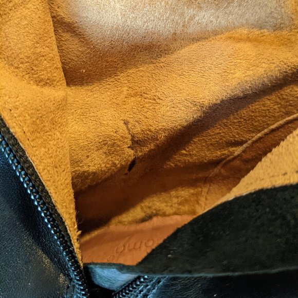 Corso Como Black Tall Leather Stiletto Heel Almond Toe Boots Women's Size 7 - Picture 8 of 15